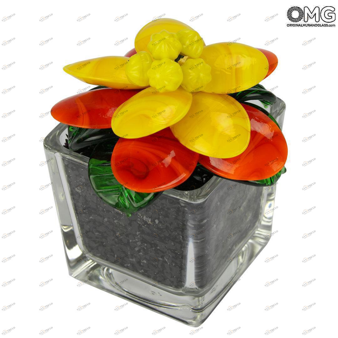 4747 ORIGINALMURANOGLASS Держатель для карт-указателей мест за столом Рождественник - муранское стекло OMG 4 см 