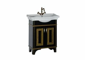 Тумба под раковину Aquanet Валенса 70 черный краколет/золото