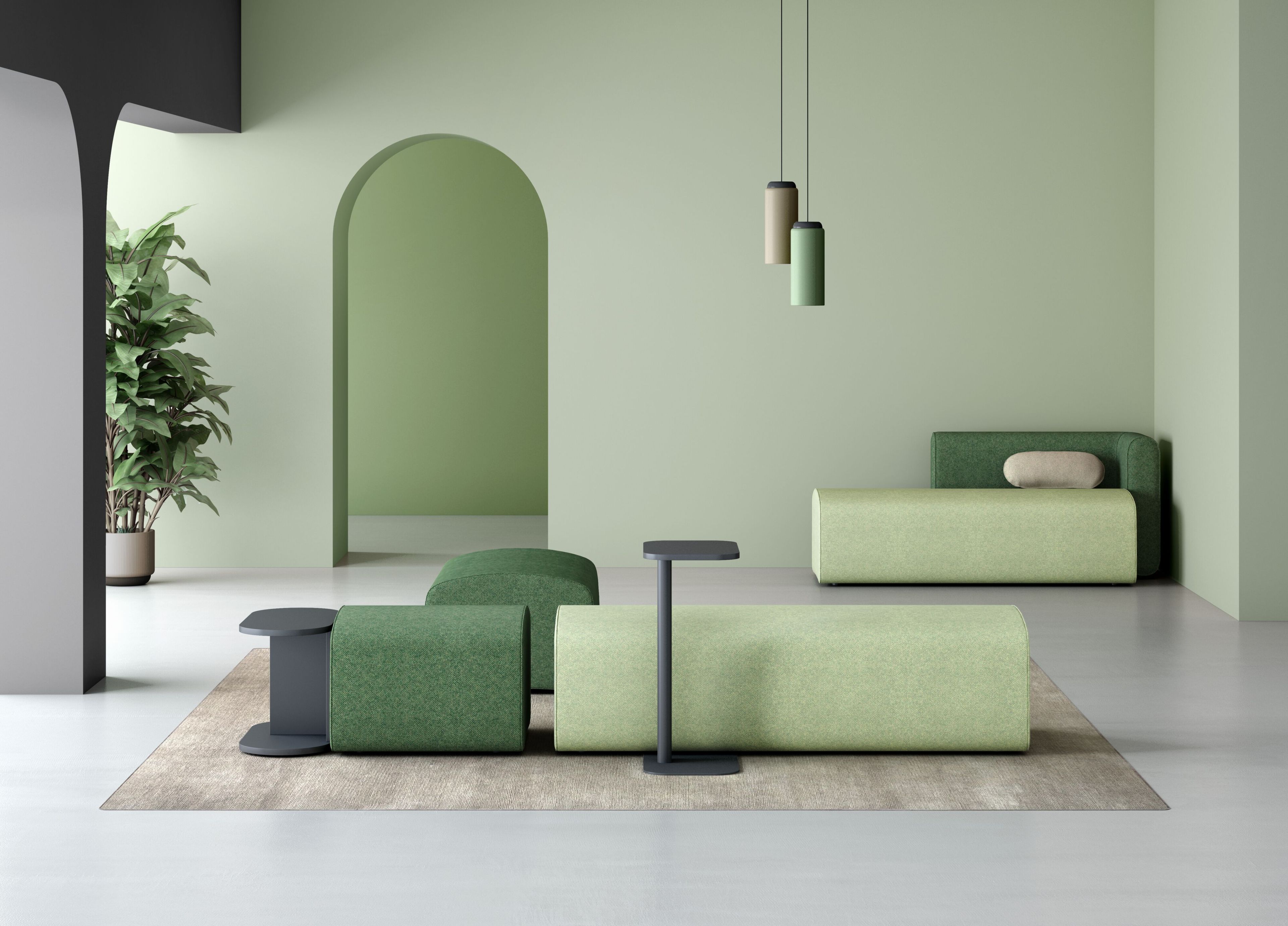 3-местный тканевый модульный контрактный диван Leyform Noà ARCH-00008712 - Вид №7