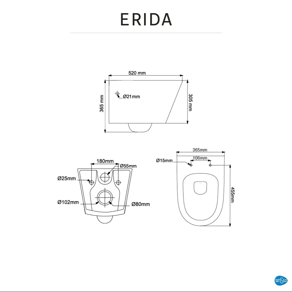 Унитаз подвесной Sensea Erida безободковый 83545196 STLM-2030148 - Вид №10