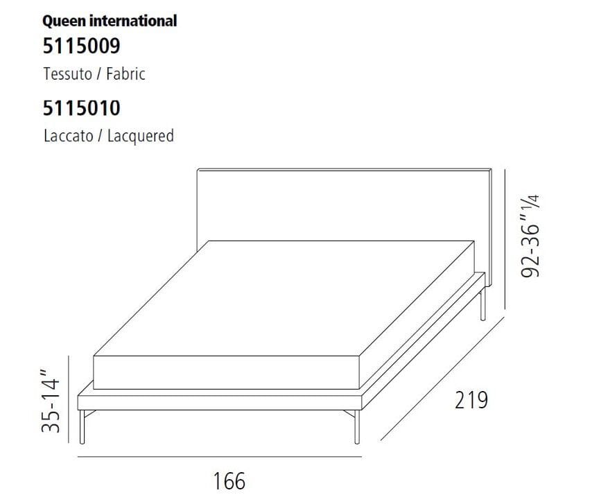 Тканевая кровать с мягким изголовьем Vibieffe 50 Italo ARCH-00146046 - Вид №4