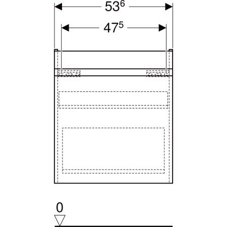 501.907.00.1 Шкафчик для раковины Geberit Renova Plan, с одним выдвижным ящиком и одним внутренним выдвижным ящиком Geberit  - Вид №46