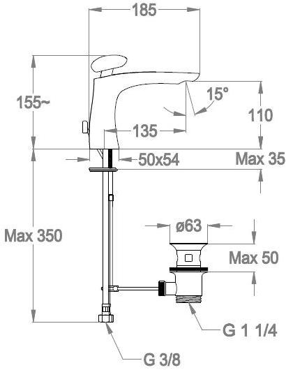 Fir Italia Смеситель для умывальника, однорычажный Synergy stone 95 9511301 - Вид №1