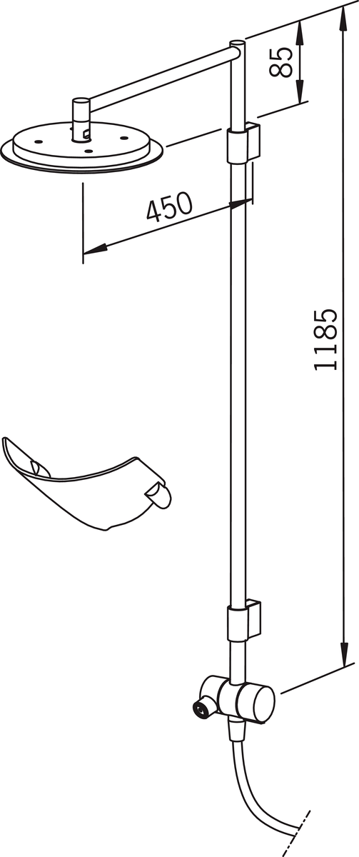 Oras 391 Душевой комплект с душем rain shower 391 Hydra Хром  - Вид №3