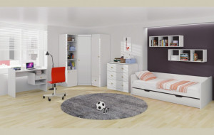 P14081911 Модульная детская Polini kids Fun, белый, композиция 1 ВПК (Тополь)