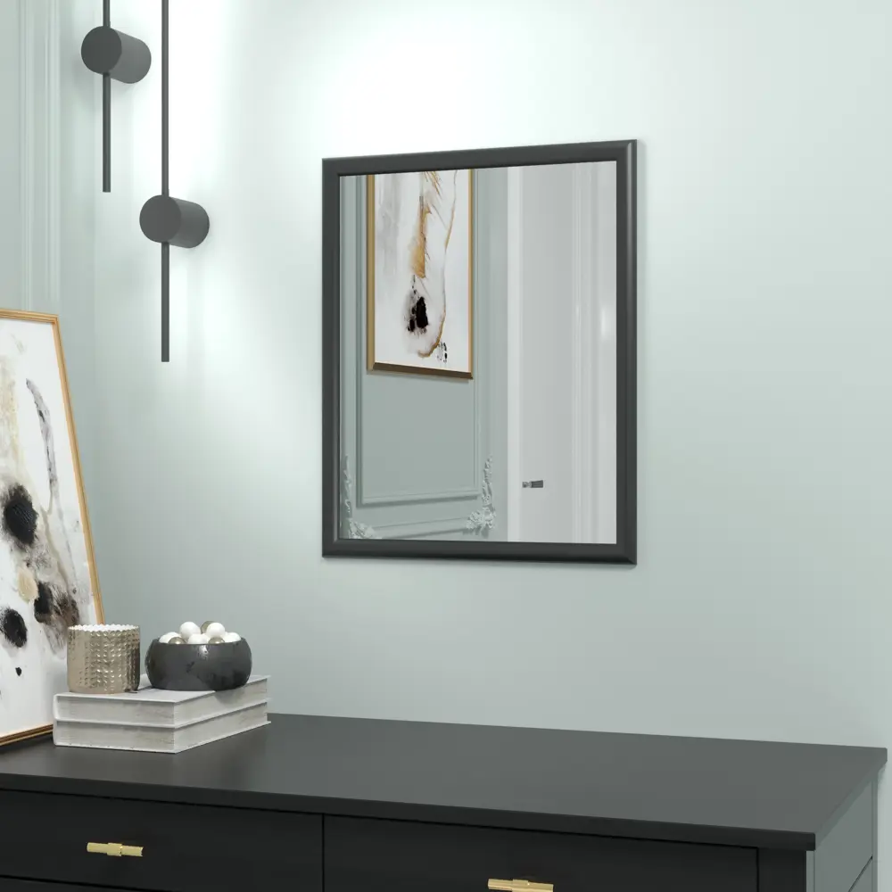 Зеркало декоративное Континент Слим прямоугольник 50x40 см цвет черный CONTINENT Зеркала эконом, рамы, включая плитку STLM-2094956