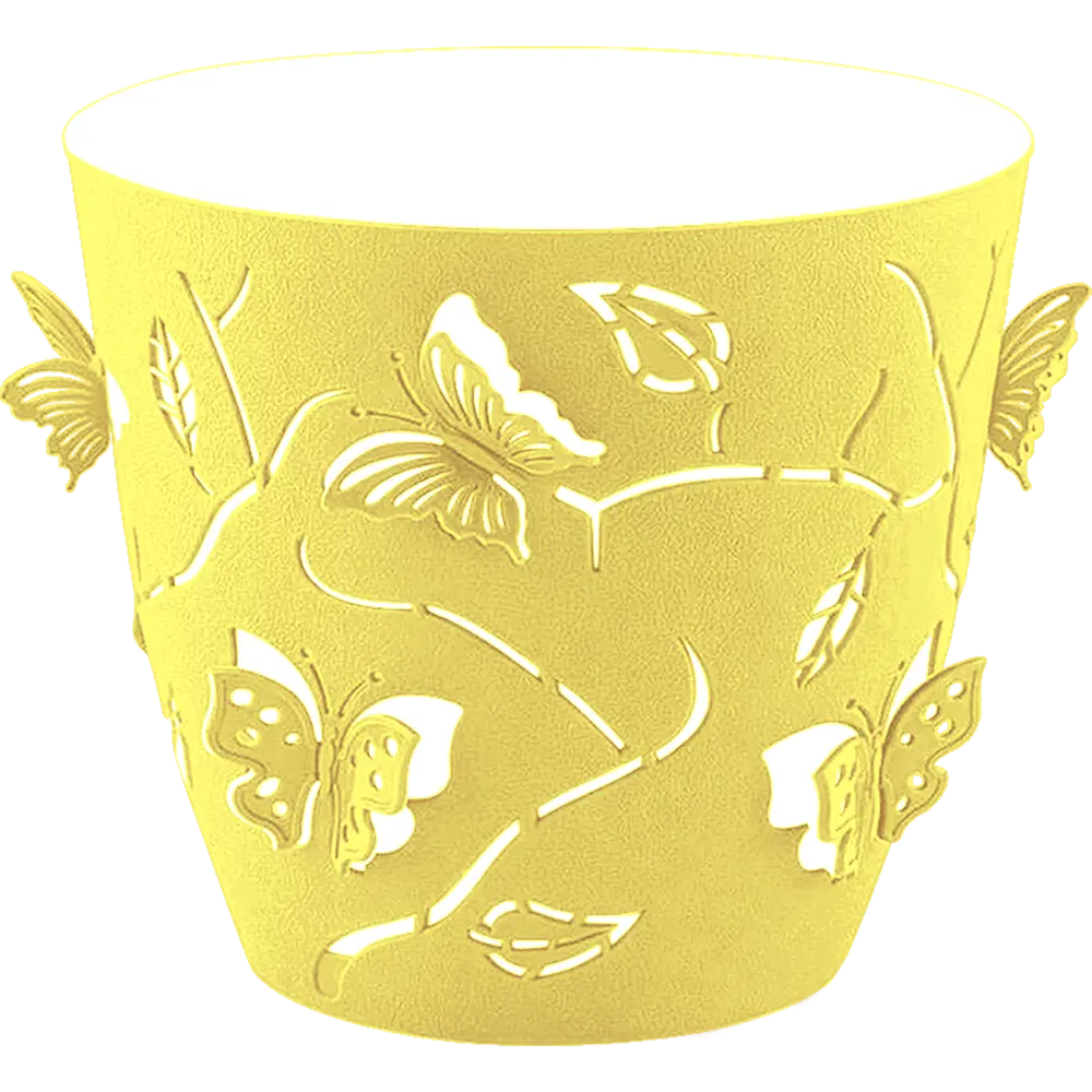 Горшок цветочный ø14.5 h13.4 см v1.4 л пластик желтый Santreyd Butterflies STLM-2187684