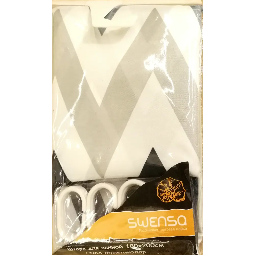 Штора для ванной комнаты Lima, 180x200 см, полиэстер SWENSA SWC-90 STLM-2103951