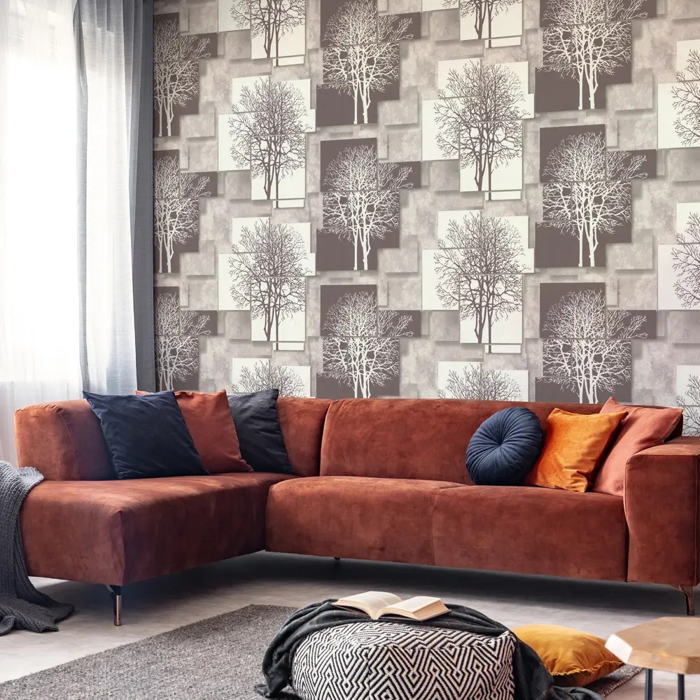 Обои флизелиновые Аспект Ру Каскад бело-коричневые 1.06 м 70369-28 STLM-2145617 - Вид №3