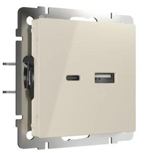 Розетка USB встраиваемая Werkel без заземления цвет слоновая кость 85539967 STLM-2080536