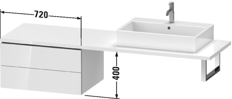 LC585904949 Шкафчик для консоли L-Cube #LC5859 720 x 547 мм Графит матовый, декор Duravit - Вид №1