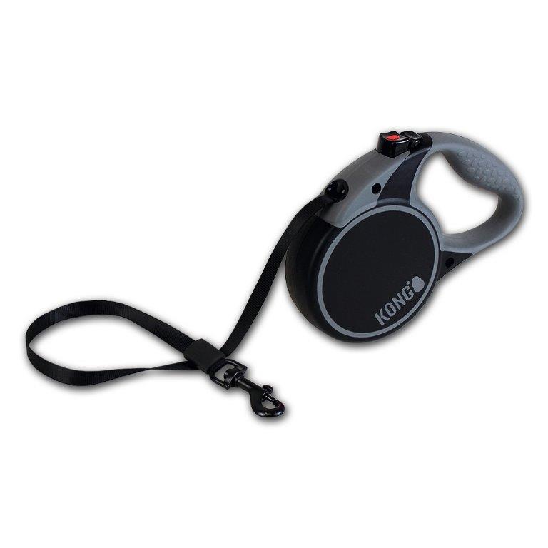 ПР0047428 Рулетка для собак Terrain M (до 30кг) лента 5м черная KONG 