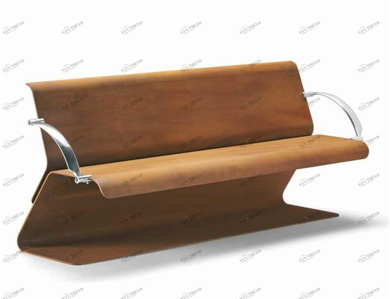 Metalco Скамья Corten ™ с подлокотниками и спинкой sun-id-1471295