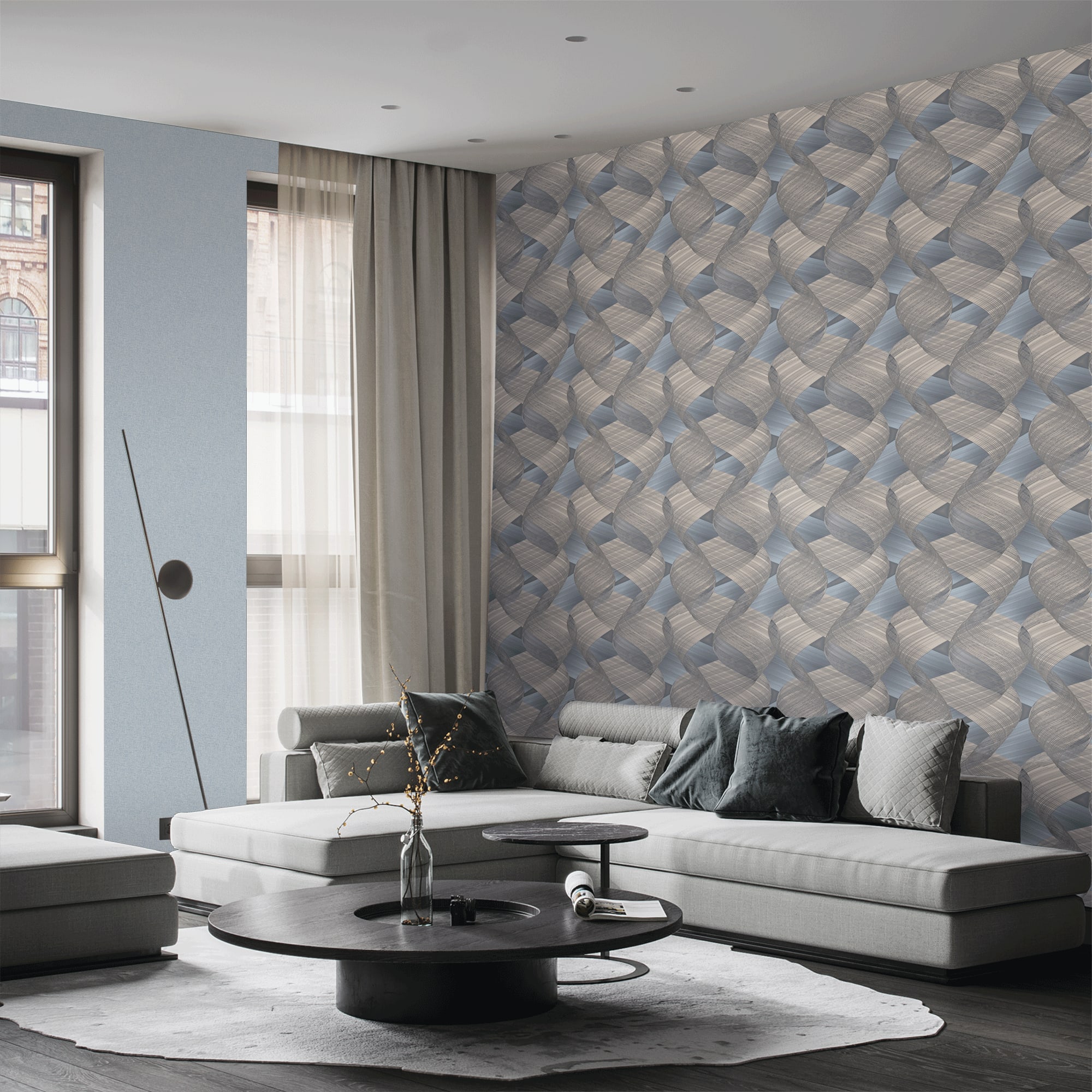 83211721 Обои флизелиновые Erismann синие 1.06 м 60114-15 Fusion Santreyd - Вид №3