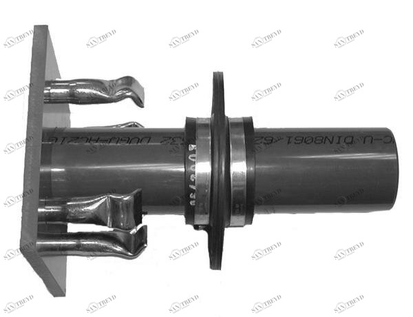 SANIT 131192210 Панель проходной PVC-U, прямой односторонний фланец втулки якорь V4A 