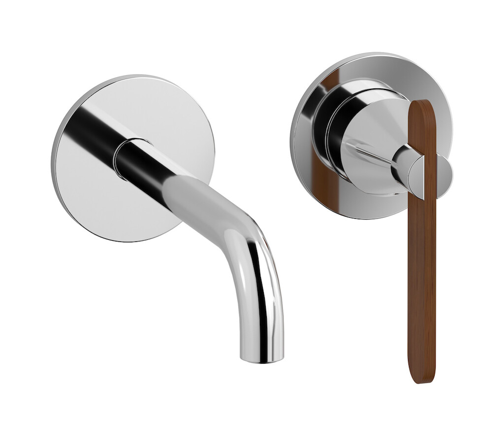 Встроенный в стену смеситель для раковины на 2 отверстия в комплекте с донным клапаном WE ARE IB oh312on Chrome Soho