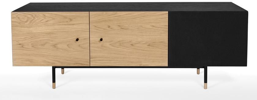 Woodman Низкая лакированная тумба под ТВ с системой управления кабелями Jugend sun-id-1450118 - Вид №1