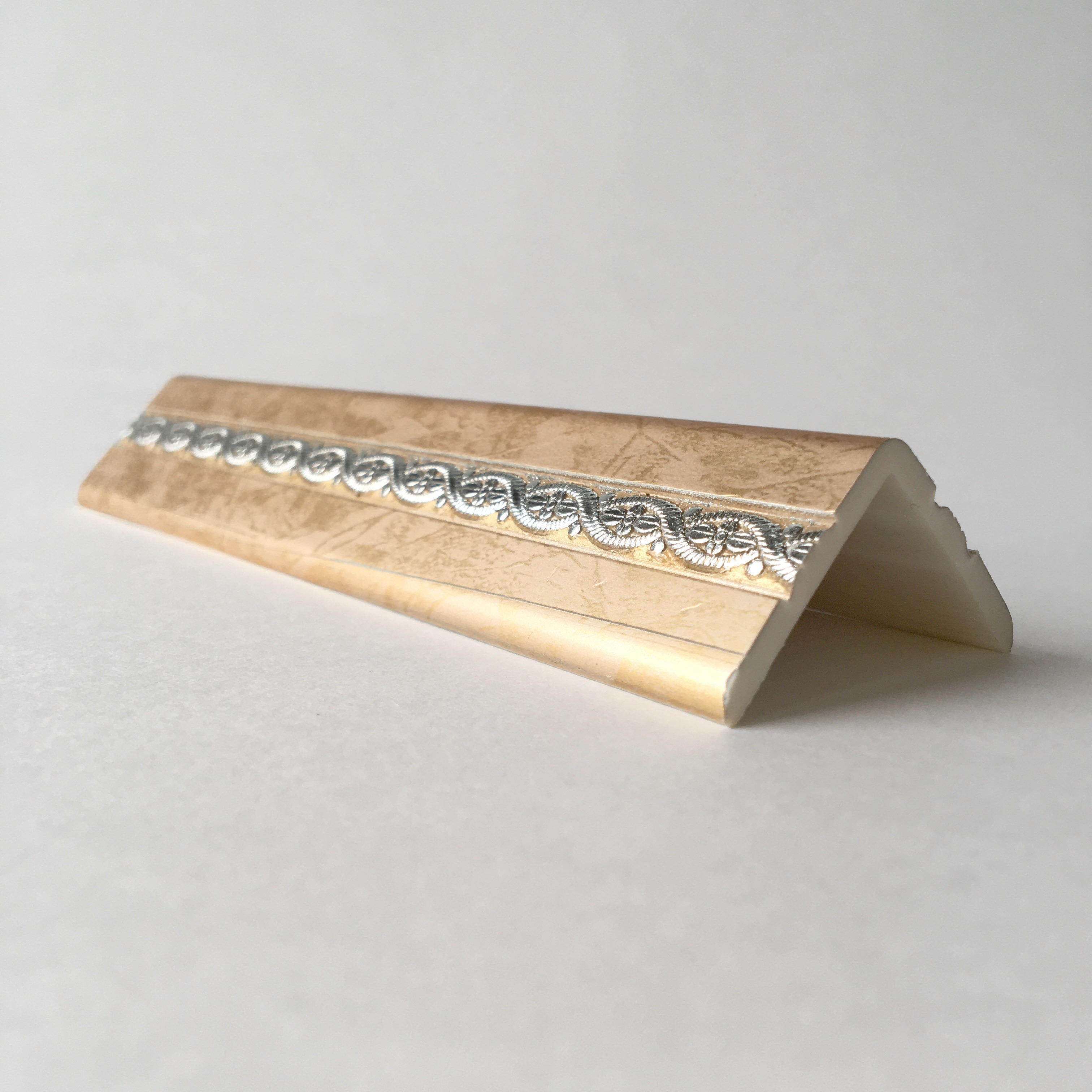 Угол наружный ПВХ Косичка B75vm хром DEKOR PANEL DP321