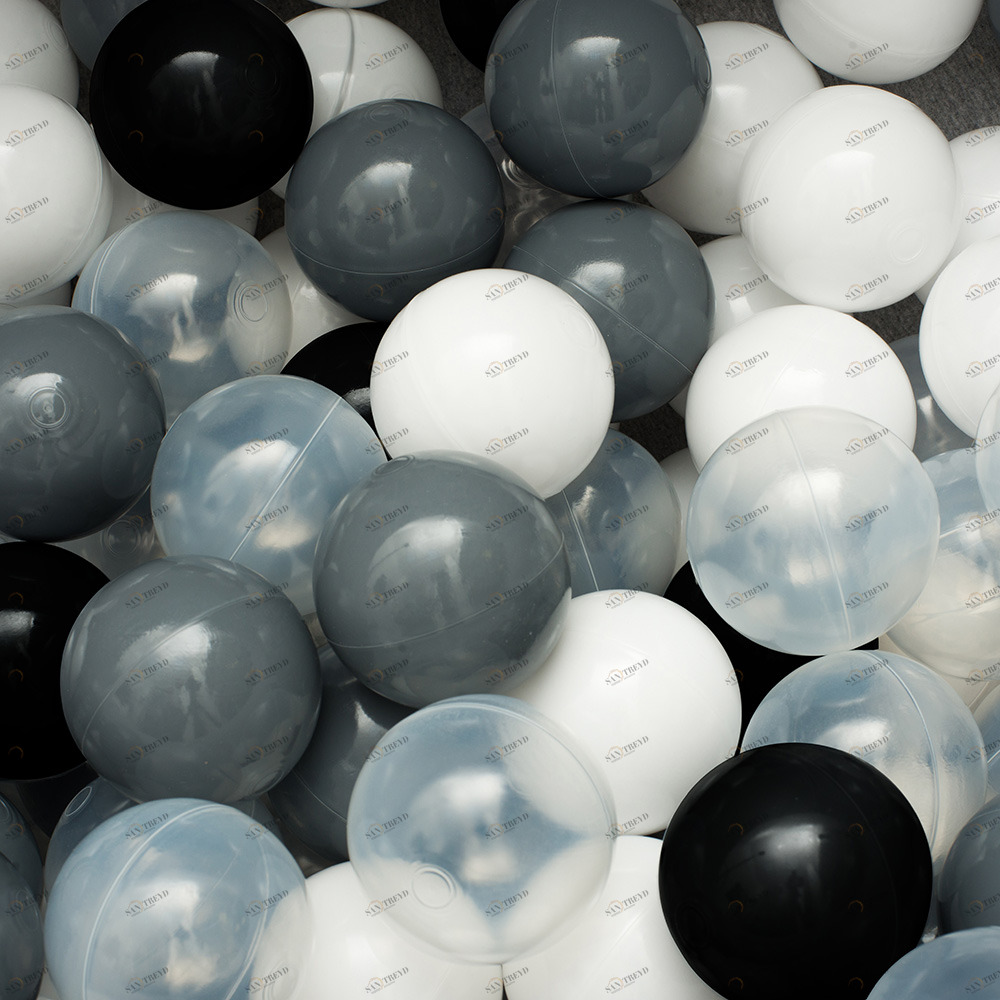 Шары для сухого бассейна "Монохром", 200 штук VAMVIGVAM  281502 Белый;черный;серый Santreyd 