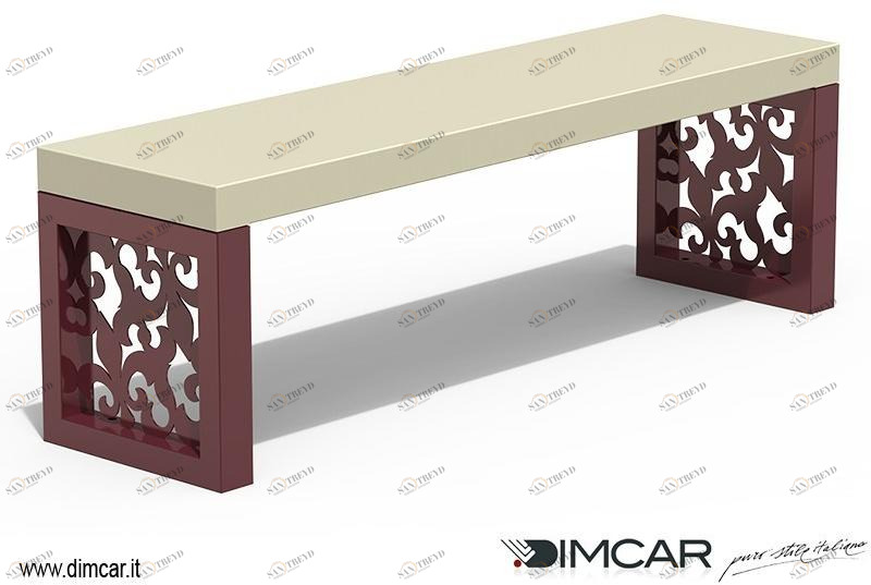 DIMCAR Металлическая скамейка в современном стиле без спинки Giglio 417