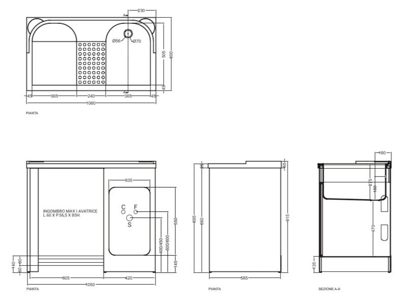 Открытый ABS прачечная шкаф с полкой полуострова COLAVENE Lavacril ARCH-00073780 - Вид №7