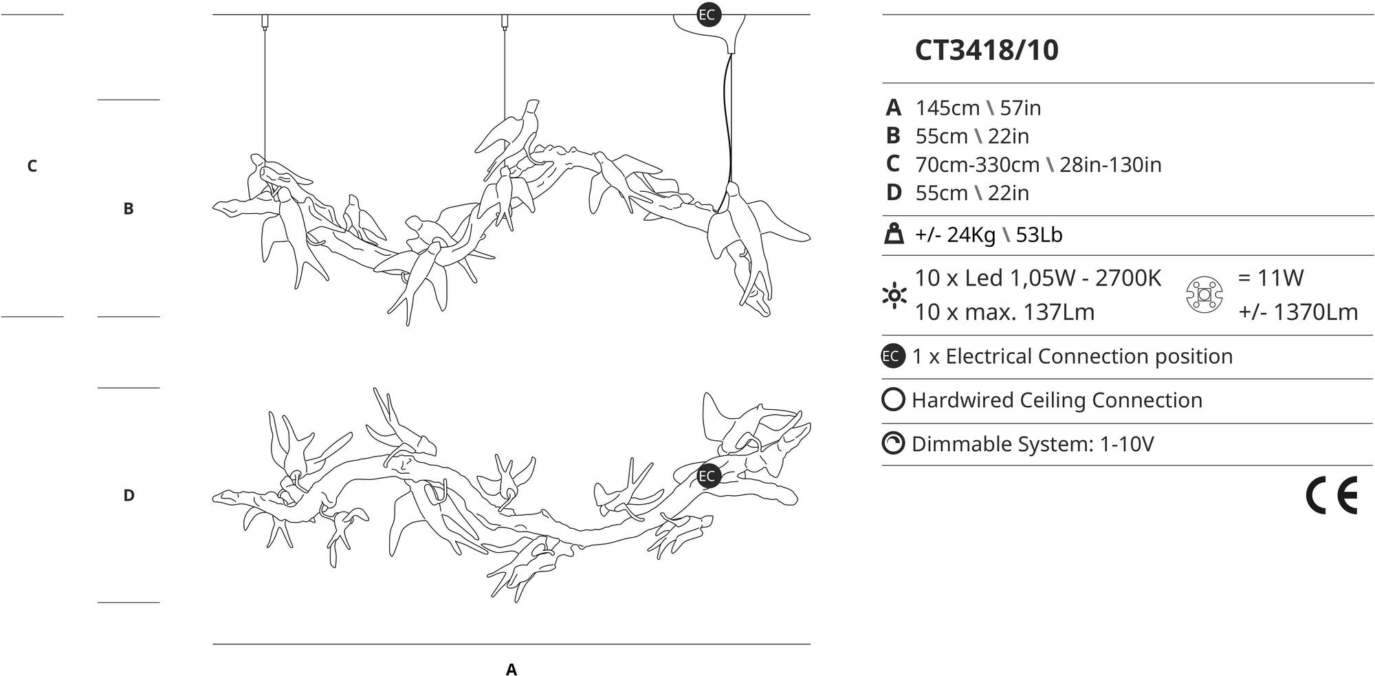 Serip Подвесной светильник из бронзы ручной работы Voa Ct3418/10 - Вид №2