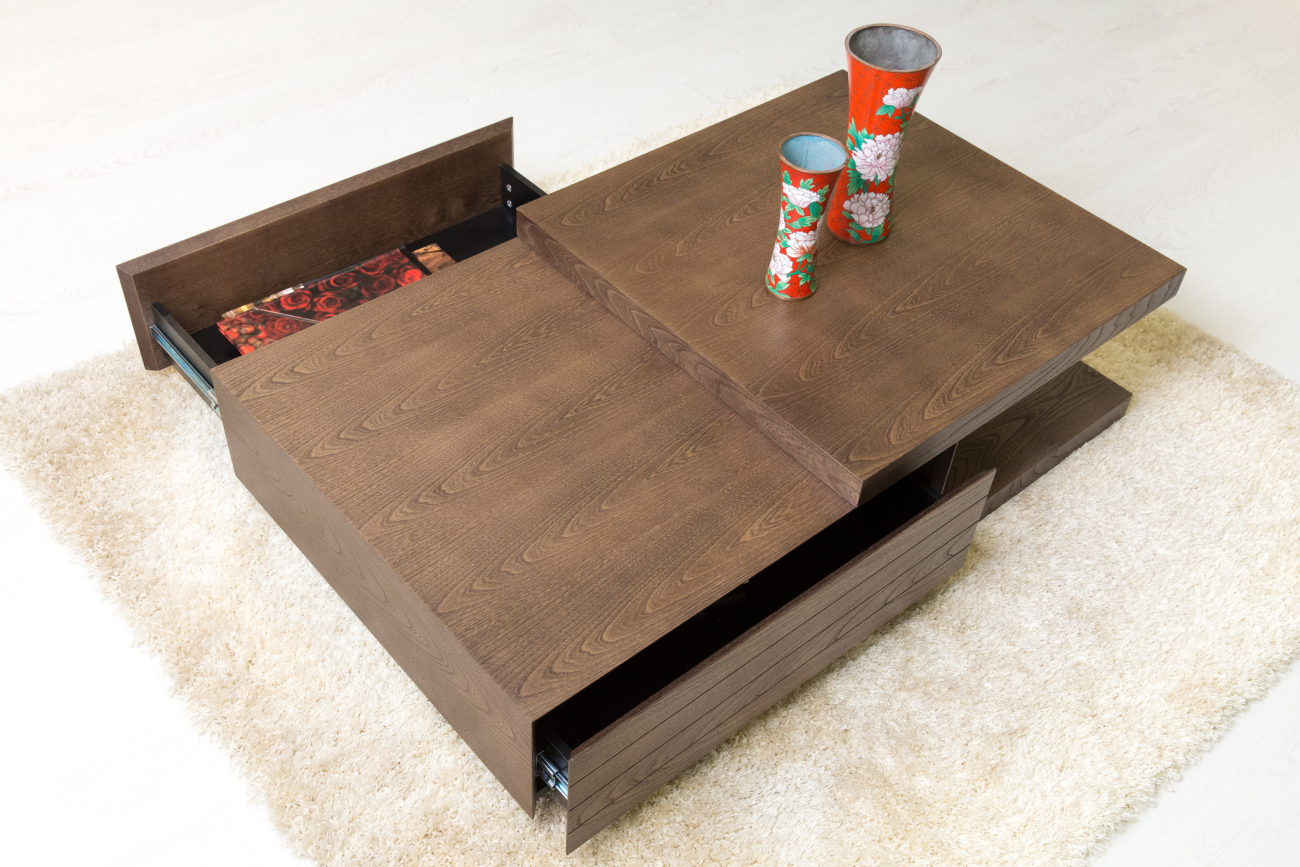 Журнальный столик деревянный с полкой 120 см Vision PUSHA PUSHA 062872 Коричневый  - Вид №2