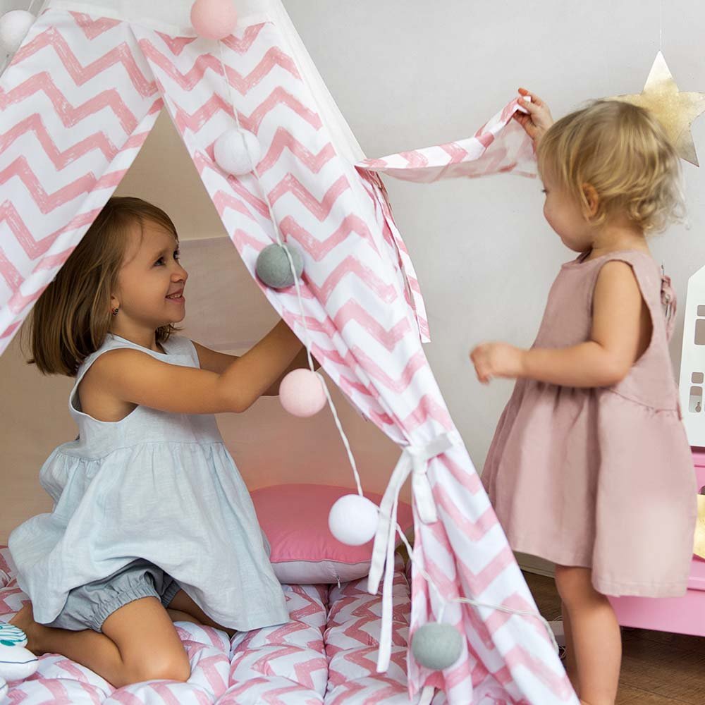 Вигвам Pink Zigzag с окном,карманом и флажками VAMVIGVAM PINK ZIGZAG 281529 Розовый Santreyd  - Вид №3