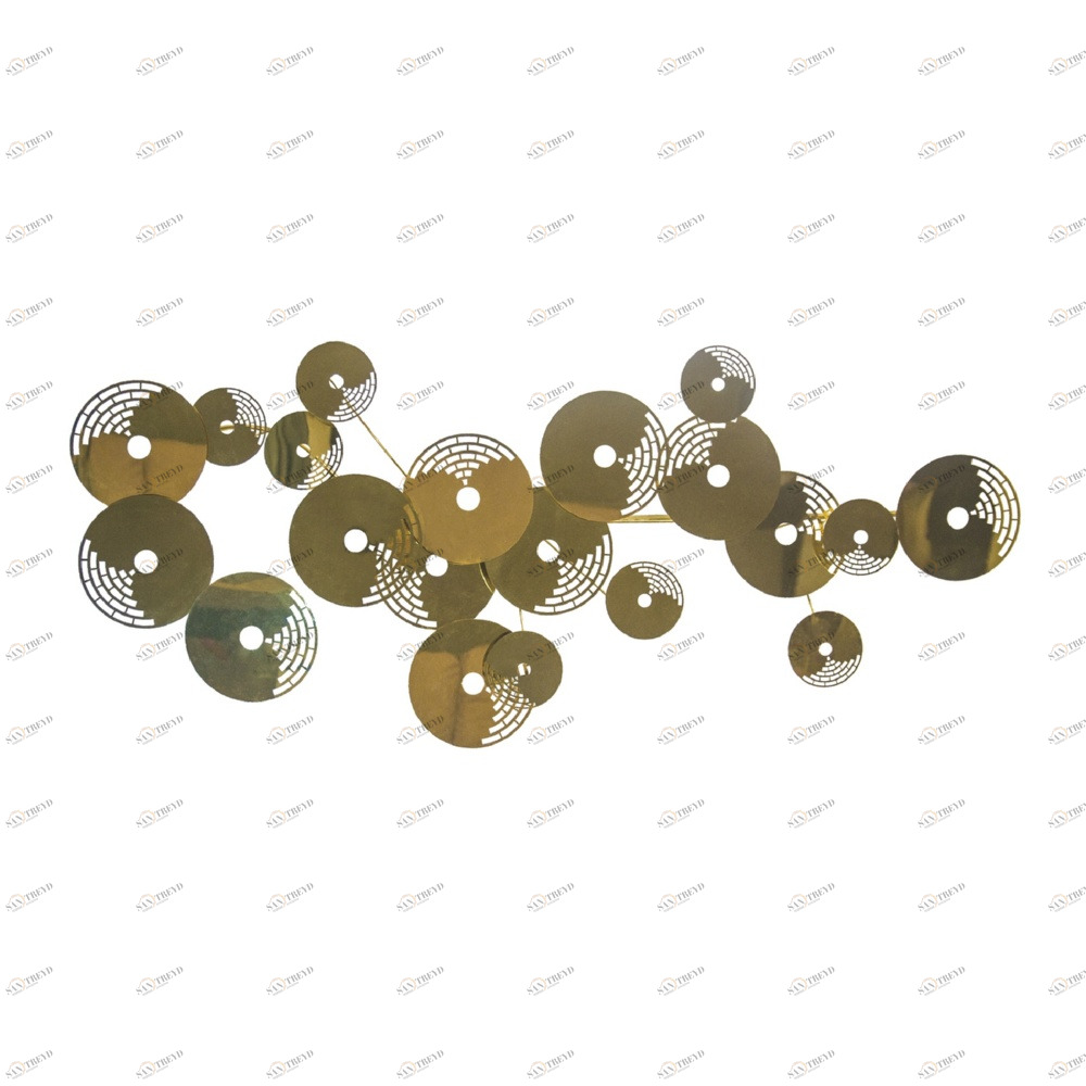 Панно декоративное настенное из металла 175х110 см золотое Golden Circles EVENHOME  00-3878815 Золото 