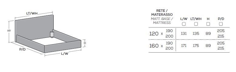 Съемная мягкая двуспальная кровать Nidi ARIAL ARCH-00092607 - Вид №2