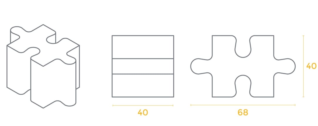 Модульный пуф с пенопластовым покрытием SIXINCH PUZZLE ARCH-00136351 - Вид №7