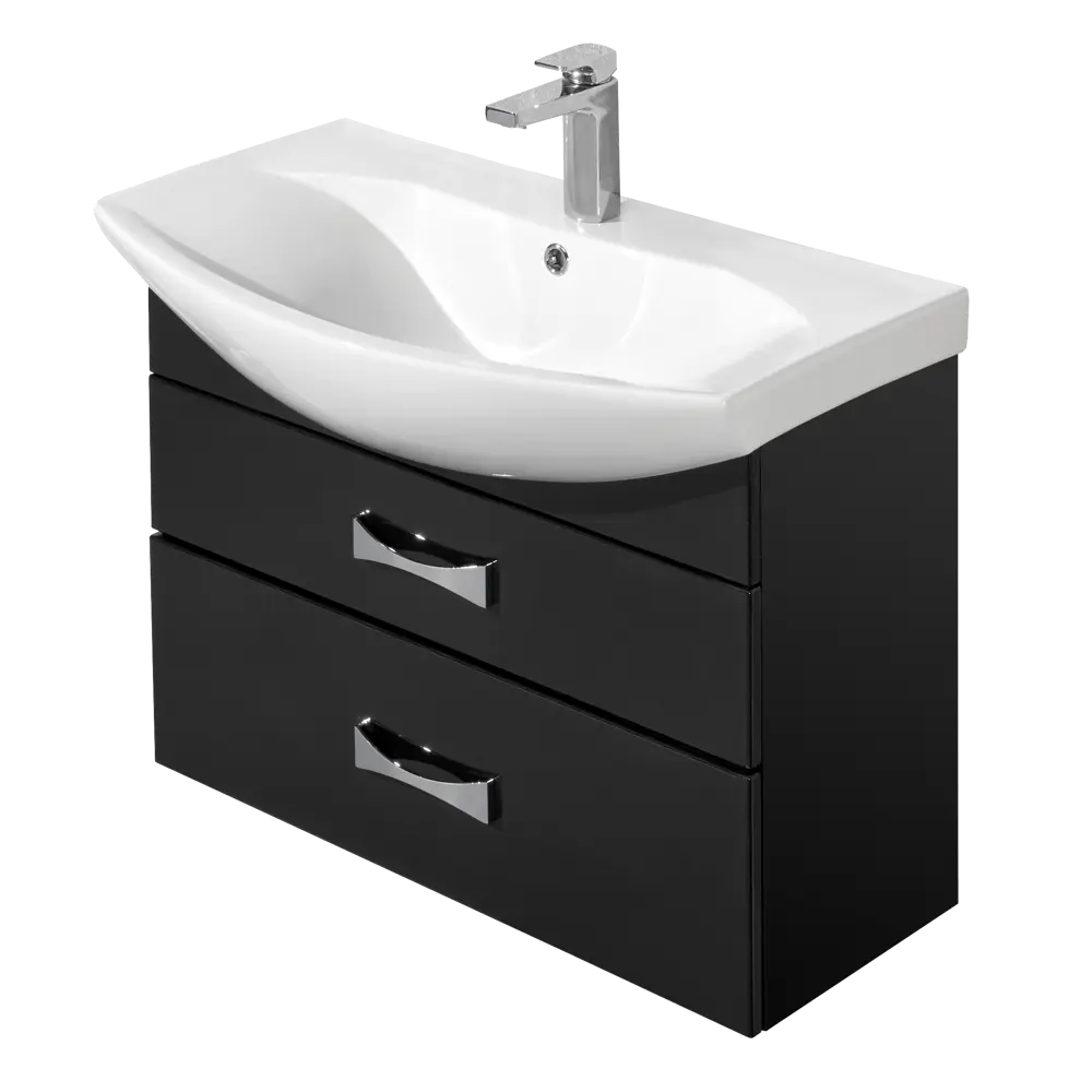 Тумба под раковину подвесная Aquaton Адель 80 см цвет чёрный STLM-2058746 - Вид №4