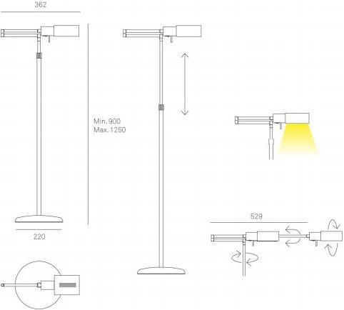 Milan Iluminacion Торшер регулируемый с гибким кронштейном Elea 6527 - Вид №2