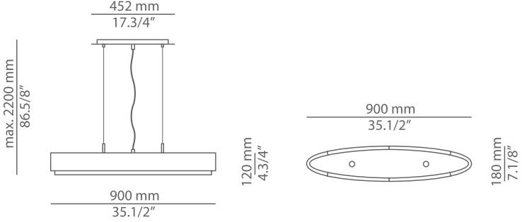 Estiluz Подвесной светильник прямого света с диммером Iris T-2711; t-2716 - Вид №5