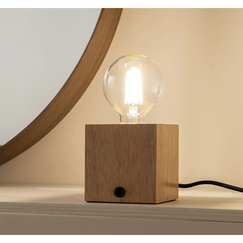 INSPIRE Bokken — деревянная настольная лампа-куб с цоколем Е27 83618145 STLM-0042885