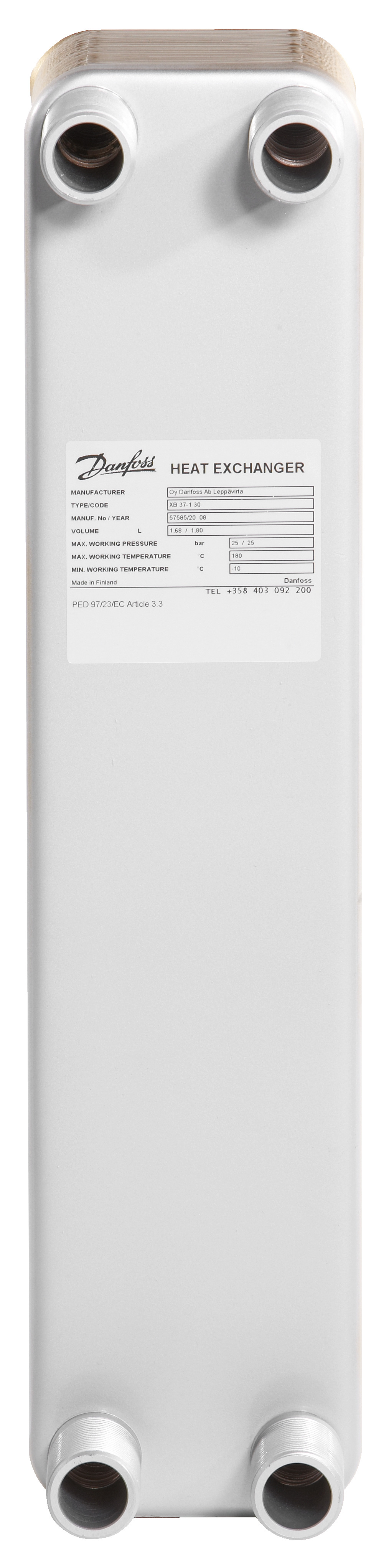 Danfoss Паяный пластинчатый теплообменник серии XB37 XB 37L-1 80 PN25 Паяный ТО 004H7280  - Вид №137