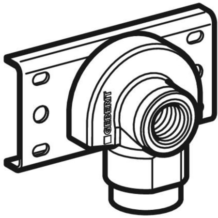 GEBERIT 632.861.00.2 Водорозетка Geberit 90° с наружной резьбой MF 1/2", предустановленная, простая  - Вид №1