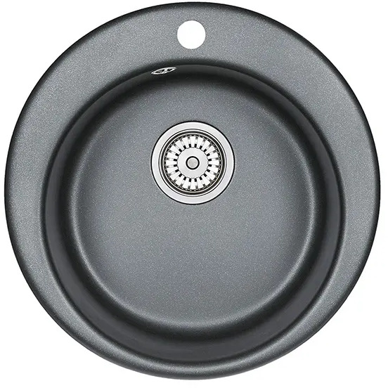 4801, ШВАРЦ (чёрный металлик), кухонная мойка, кварц