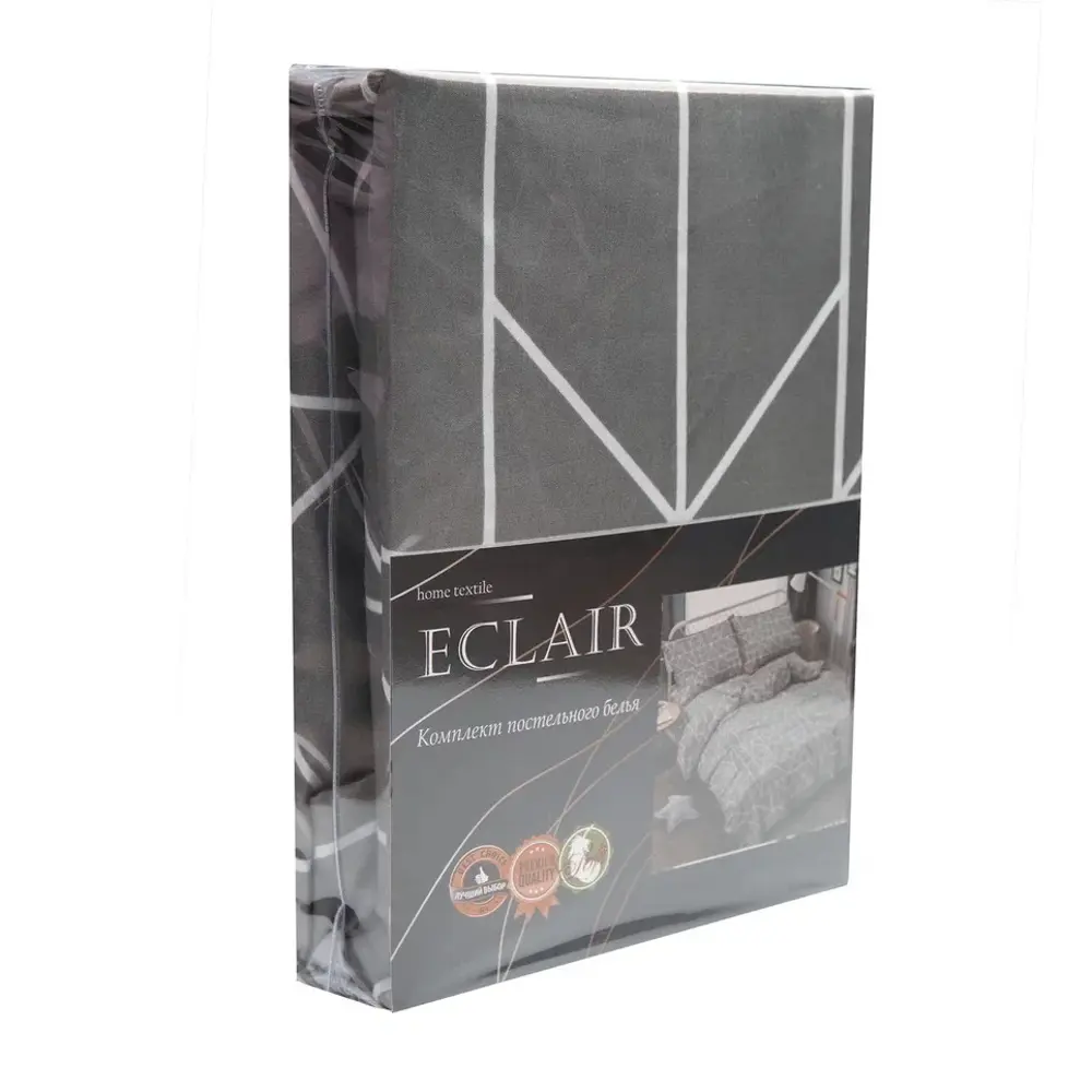 Комплект постельного белья Eclair Крейк полутораспальный полисатин серый опал STLM-2023711 - Вид №4