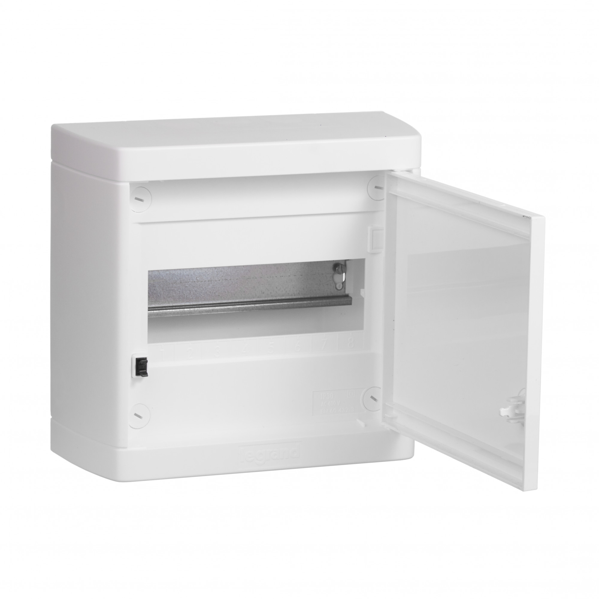 601235 Nedbox щиток навесной 1х8м., бел.дверь Legrand 