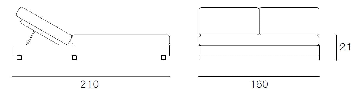Садовая кровать с откидной спинкой из ткани и дерева Vical Home Pure ARCH-00060793 - Вид №9