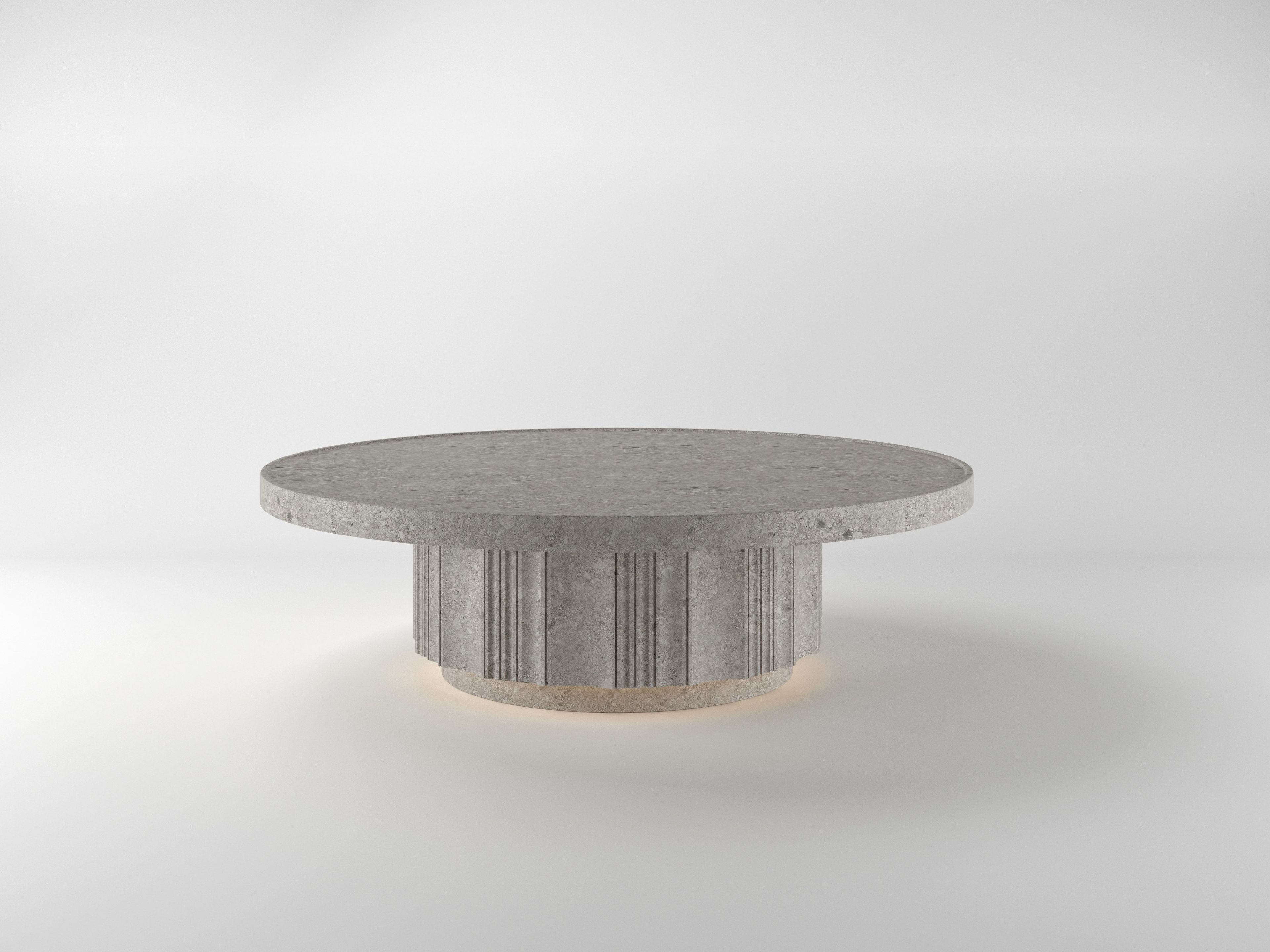 Травертин круглый низкий журнальный столик Davani Purity ARCH-00088427 - Вид №19