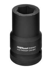 90643579 Торцевая головка ударная шестигранная AV-740024, 1", 24 мм STLM-0321162 AV STEEL