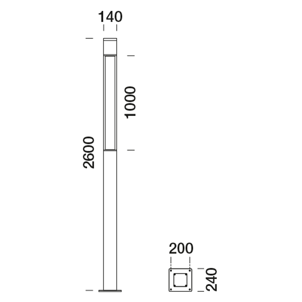 5035664 Уличное освещение  Platek TETRA PARCO  TETRA PARCO H. 2600 mm - LED 4000K  - Вид №10
