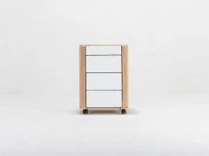 Gazzda Офисный комод из дуба на колесиках Ena 07c