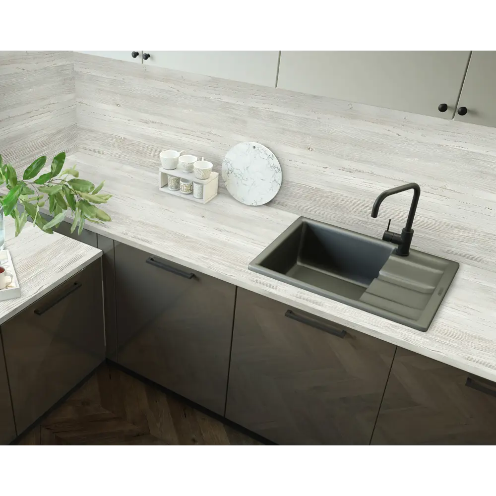 Столешница Фрейм 120x3.8x60 см ЛДСП цвет серый DELINIA STLM-2189132 - Вид №3