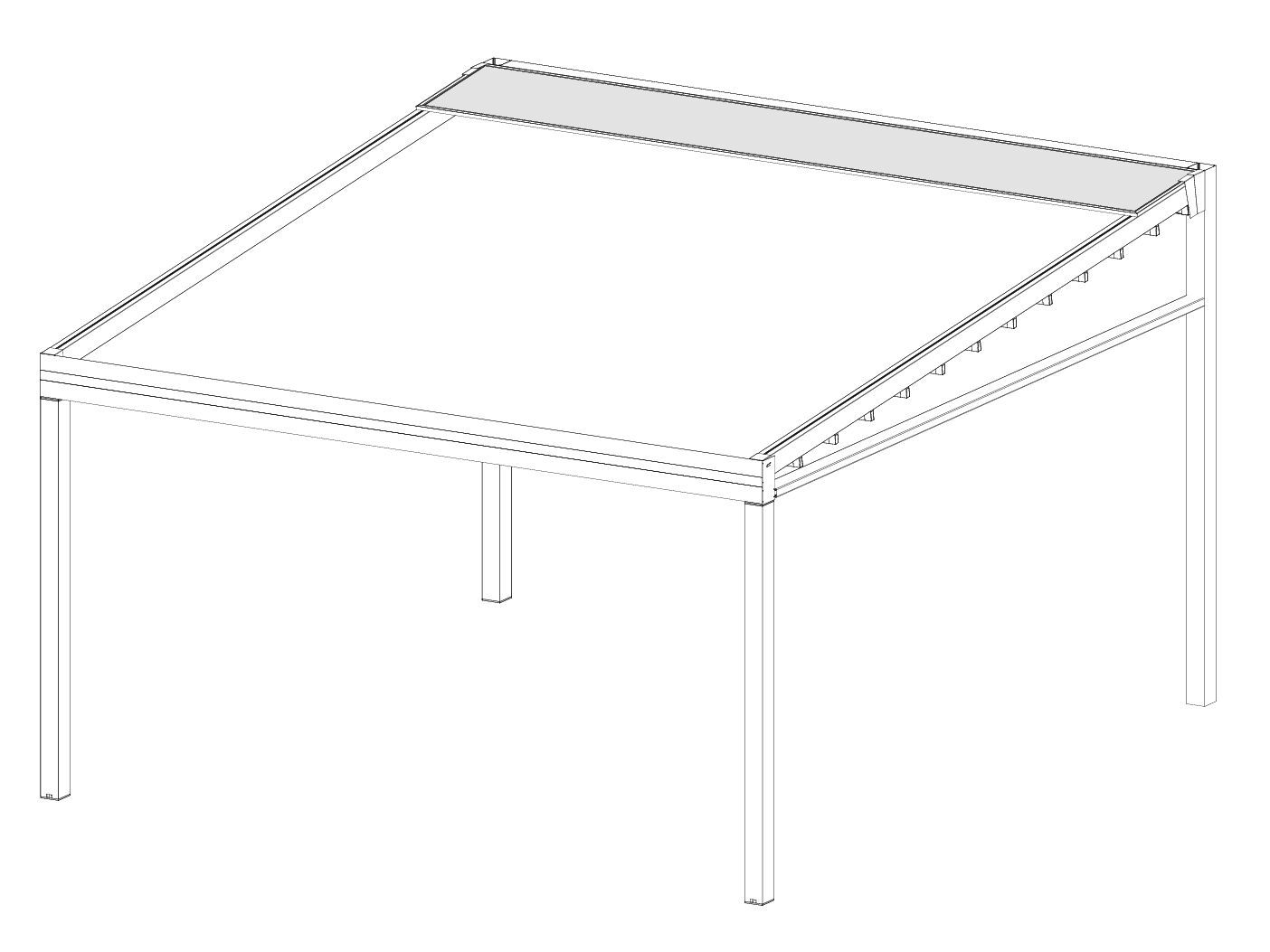 Самонесущая моторизованная беседка из алюминия и ПВХ с раздвижной крышкой Mv Line пергола палатки ARCH-00069309