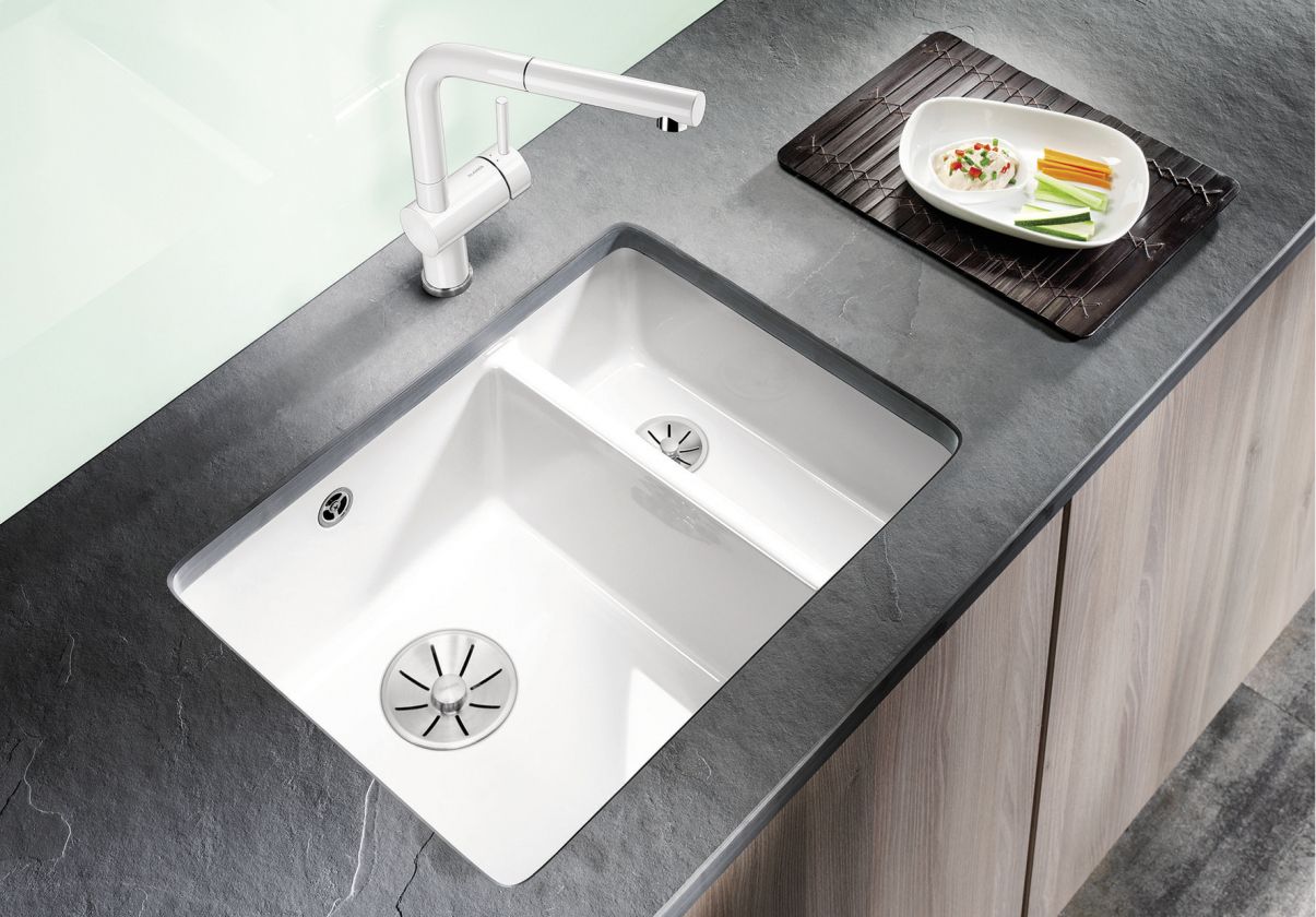 523741 Кухонная мойка Blanco Subline 350/150-U Ceramic белый  Blanco Subline Белый - Вид №3