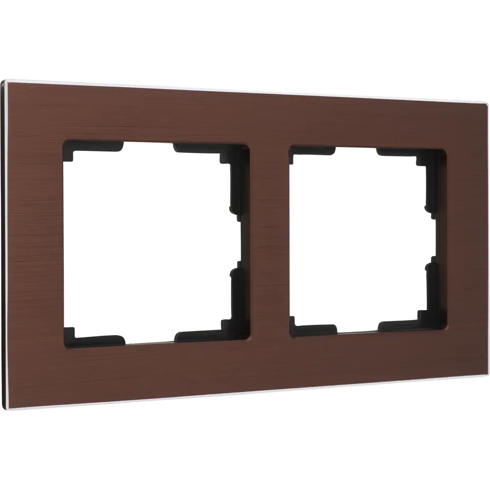 Рамка для розеток и выключателей Werkel Aluminium 2 поста, цвет коричневый STLM-2175944 - Вид №1