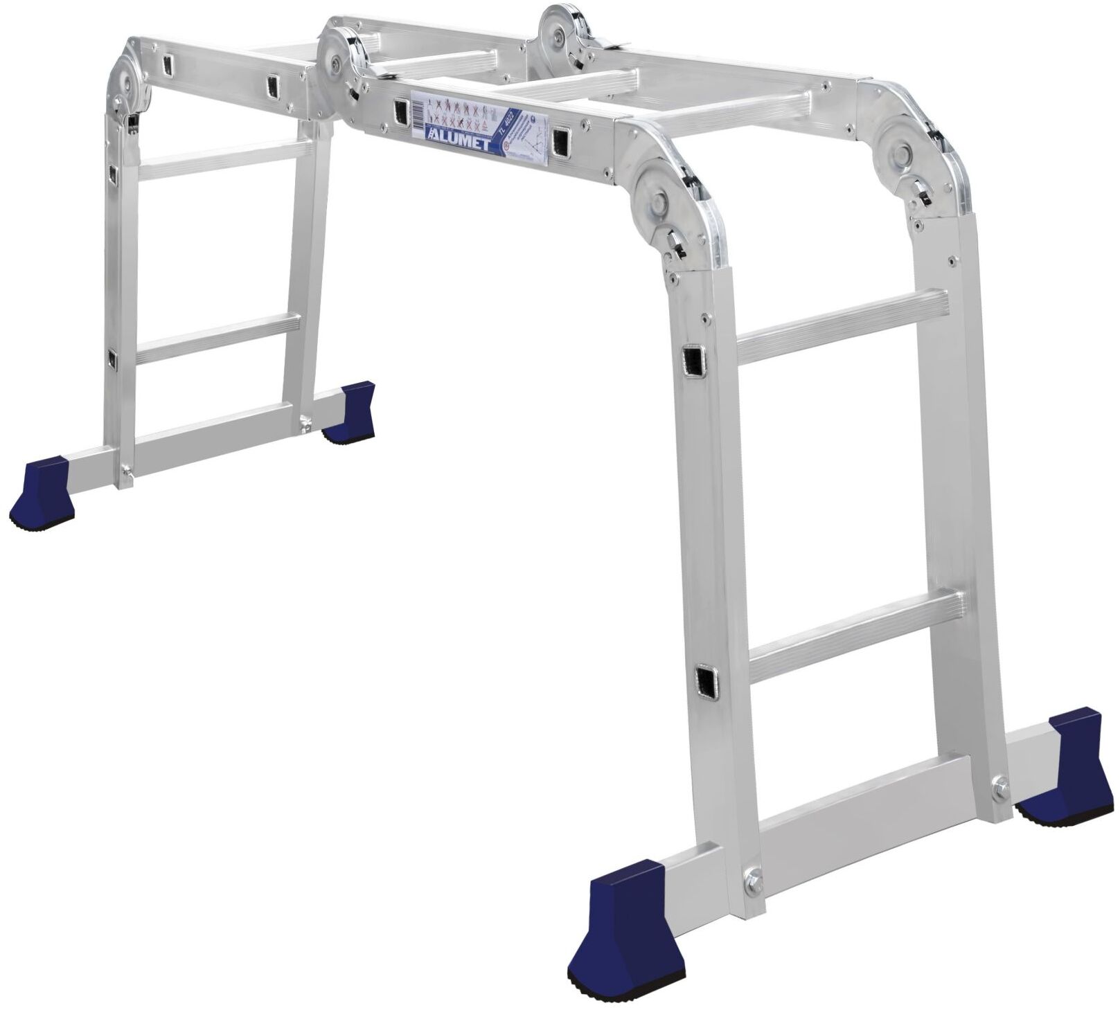 Алюминиевая четырехсекционная шарнирная универсальная лестница (трансформер) TL 4022